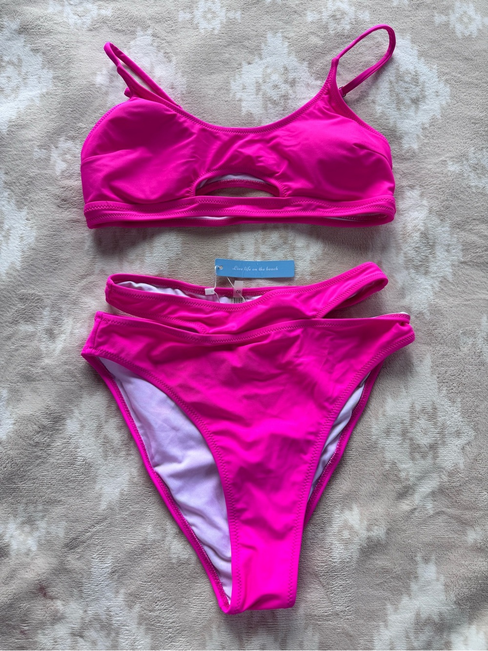 NWT Cupshe Hot Pink Cutout Bikini Set - S